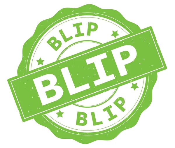 Texto BLIP, escrito em crachá redondo verde . — Fotografia de Stock