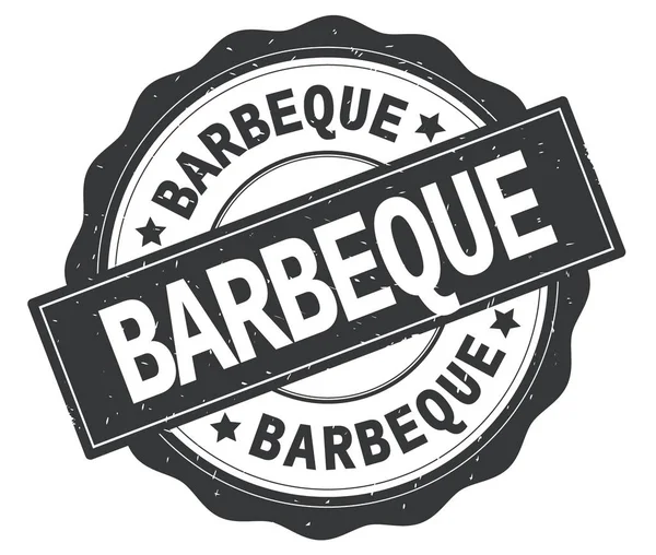 Texte BARBEQUE, écrit sur écusson rond gris . — Photo