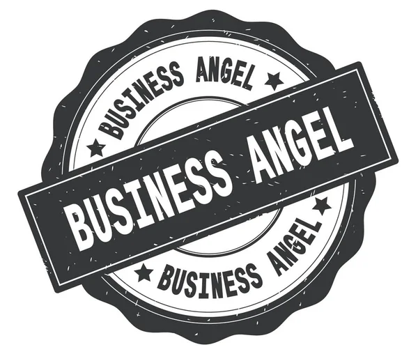 BUSINESS ANGEL texto, escrito em crachá redondo cinza . — Fotografia de Stock