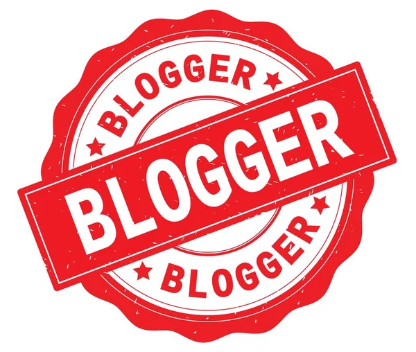 BLOGGER texte, écrit sur insigne rond rouge . — Photo