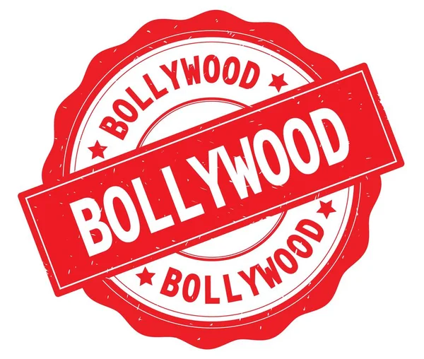 Текст BOLLYWOOD, написанный на красном круглом значке . — стоковое фото