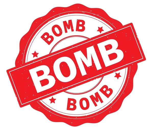 Bomba metin, kırmızı yuvarlak rozet yazılmış.