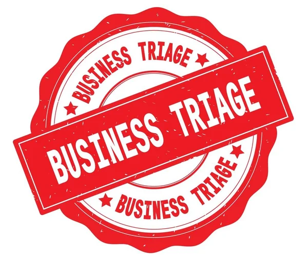 BUSINESS TRIAGE text, written on red round badge. — Stock Photo, Image