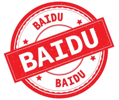 Yazılı metin kırmızı yuvarlak lastik damgası Baidu.