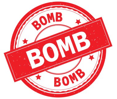 Yazılı metin kırmızı yuvarlak pencere boyutu üzerinde bomba.