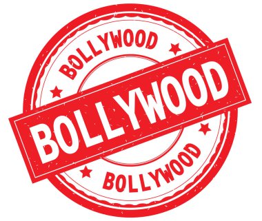 Yazılı metin kırmızı yuvarlak lastik damgası Bollywood.
