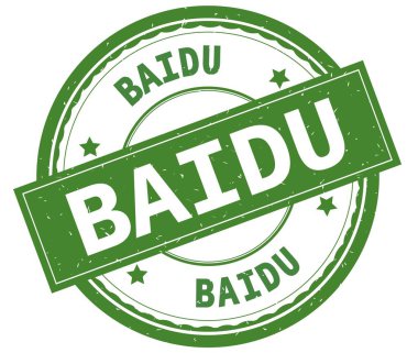 Baidu, yazılı metin yeşil yuvarlak lastik damgası.