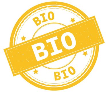 Bio, sarı yuvarlak pencere boyutu üzerinde yazılı metin.