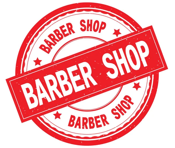 Barber Shop tekst napisany na czerwony okrągły stempel. — Zdjęcie stockowe