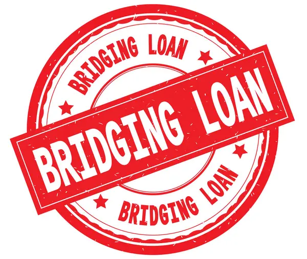 BRIDGING LOAN written text on red round rubber stamp. — Stock Photo, Image