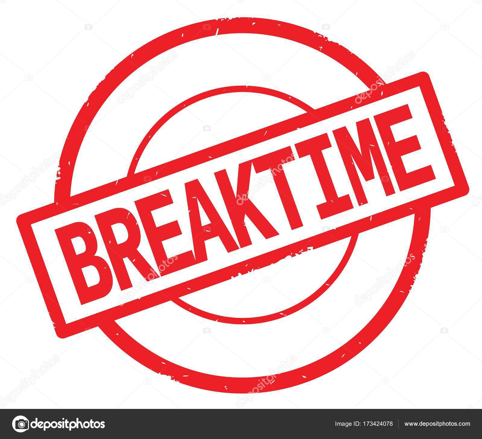 BREAKTIME text, written on red simple circle stamp ... (1600 x 1459 Pixel)