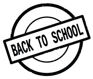 Okul için metin, siyah daire basit damga yazılmış.