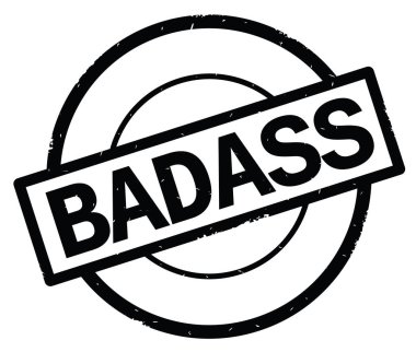 Siyah daire basit damgası yazılmış badass metni.