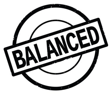 Siyah daire basit damgası yazılmış dengeli metni.