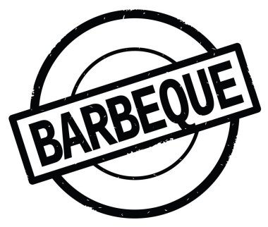 Barbekü metin, siyah daire basit damga yazılmış.