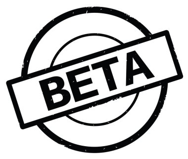 Siyah daire basit damgası yazılmış beta metni.