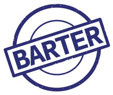 Mavi daire basit damgası yazılmış metni, takas.