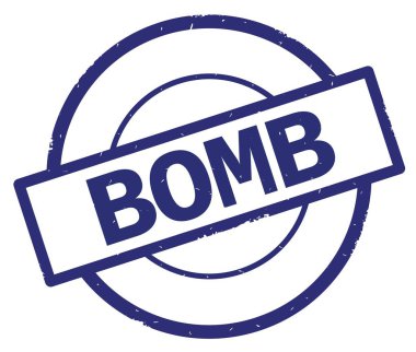 Bomba metin, mavi daire basit damga yazılmış.