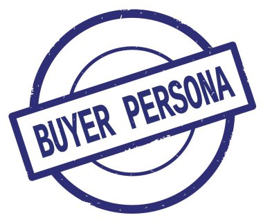 Alıcı Persona metin, mavi daire basit damga yazılmış.