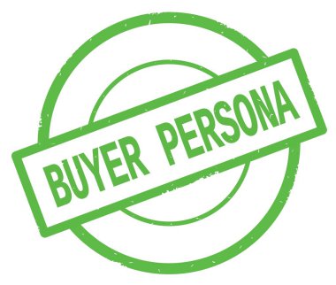 Alıcı Persona metin, yeşil daire basit damga yazılmış.