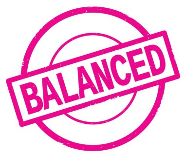 Dengeli metin, pembe daire basit damga yazılmış.