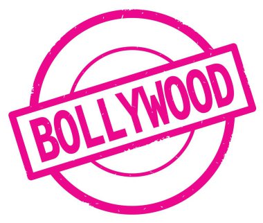 Bollywood metin, pembe daire basit damga yazılmış.