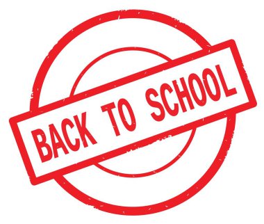 Okul için metin, kırmızı daire basit damga yazılmış.