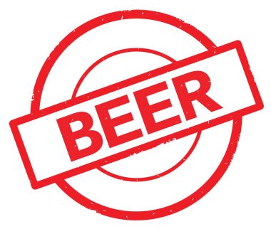 Bira metin, kırmızı daire basit damga yazılmış.