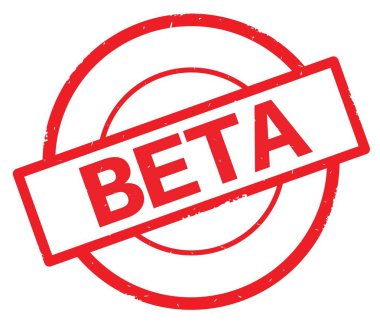 Beta metin, kırmızı daire basit damga yazılmış.