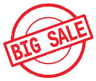 Kırmızı daire basit damgası yazılı büyük satış metin.