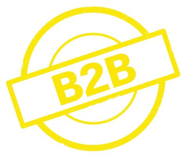 B2b metin, sarı daire basit damga yazılmış.