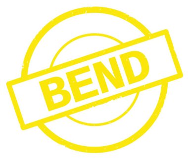 Sarı daire basit damgası yazılmış metni eğmek.