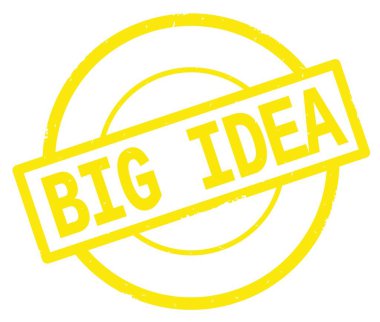 Sarı daire basit damgası yazılı büyük fikir metin.