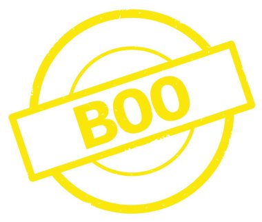 Sarı daire basit damgası yazılmış metni, boo.