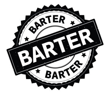 Takas siyah metin damgası, zig zag kenarlıklı yuvarlak.