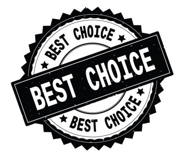 En iyi seçim siyah metin damgası, zig zag kenarlıklı yuvarlak.