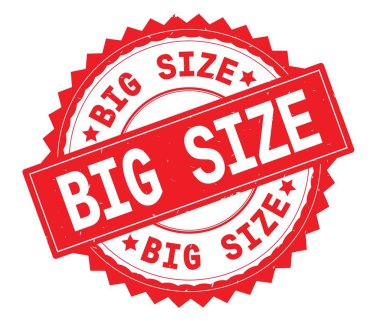 Büyük boyut kırmızı metin damgası, zig zag kenarlıklı yuvarlak.