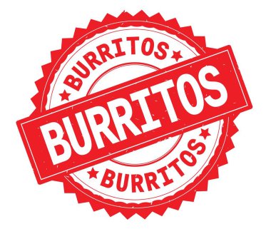 Burrito kırmızı metin damgası, zig zag kenarlıklı yuvarlak.