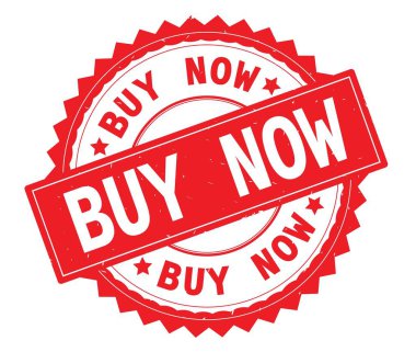 Damga, zig zag kenarlıklı kırmızı metin yuvarlak şimdi satın almak.