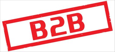 B2b metin, kırmızı dikdörtgen kenarlık damgası.