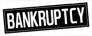 İflas metni, tam siyah dikdörtgen damgası.