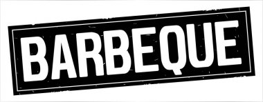 Barbekü metni, tam siyah dikdörtgen damgası.