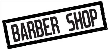 Berber Dükkanı metin, siyah dikdörtgen kenarlık damgası.