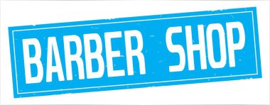 Berber Dükkanı metni, tam camgöbeği dikdörtgen damgası.