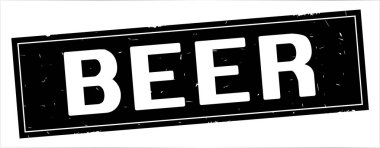 Bira metni, tam siyah dikdörtgen damgası.