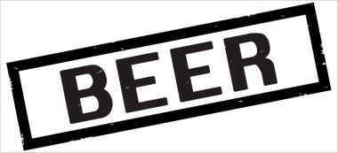 Üzerinde siyah dikdörtgen kenarlık damga bira metin.