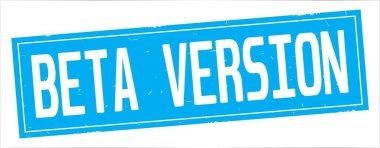 Tam camgöbeği dikdörtgen damga üzerinde beta sürümü metin.