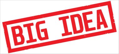 Kırmızı dikdörtgen kenarlık damga üzerinde büyük fikir metin.