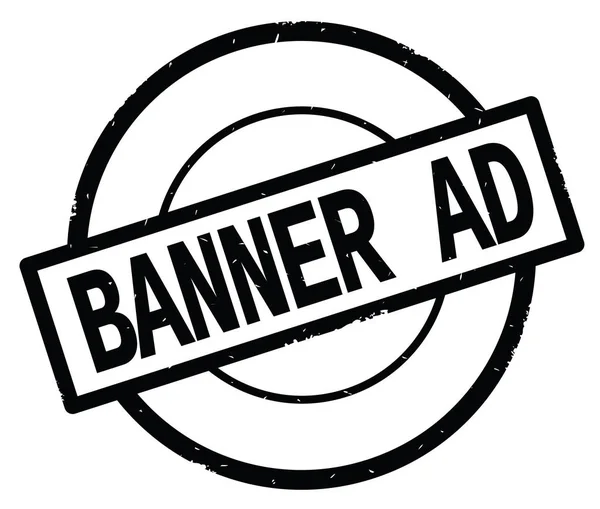 BANNER AD testo, scritto su nero semplice timbro cerchio . — Foto Stock