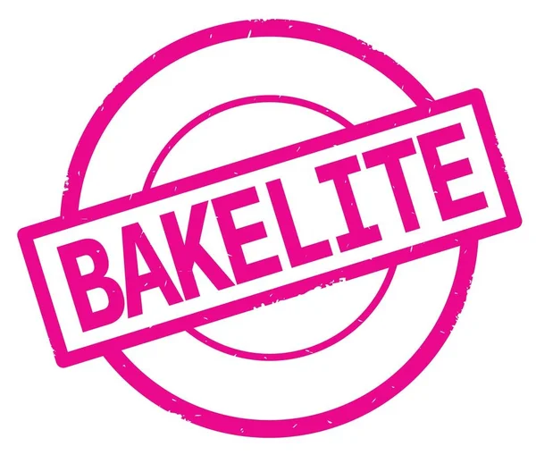 Bakelit-Text, geschrieben auf rosa einfachen Kreisstempel. — Stockfoto